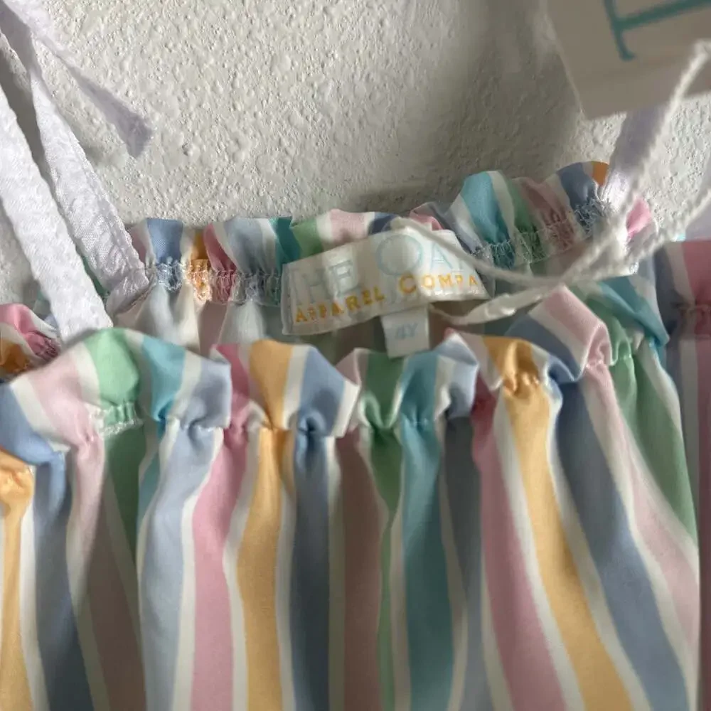 The Oaks Apparel Co. Tillie Tie Top & Evelyn Skort in Pretty Stripe Kids Size 4T